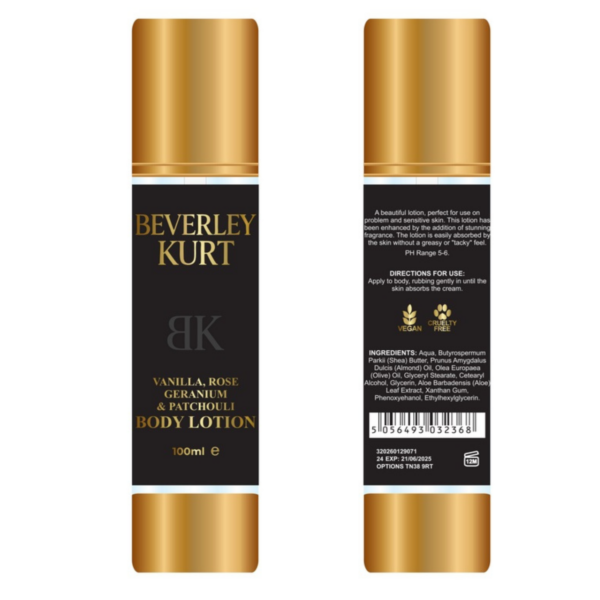 VANILLA, ROSE GERANIUM & PATCHOULI BODY LOTION - 100ml